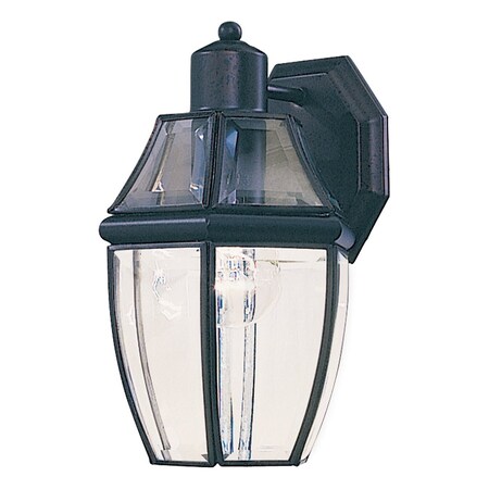 Maxim One Light Black Clear Glass Wall Lantern 4010CLBK